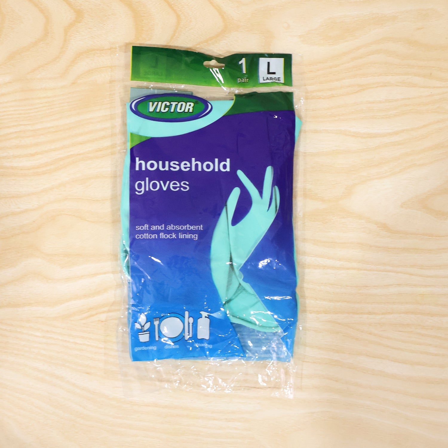 Reusable green rubber gloves