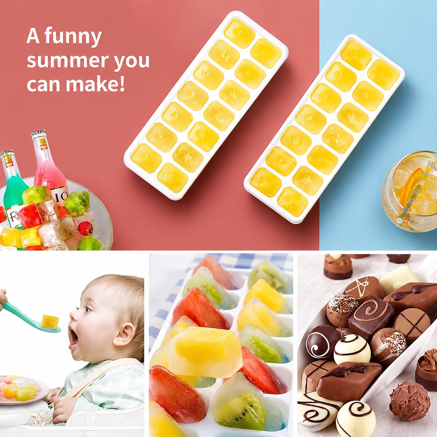Ice tray with spill-proof lid