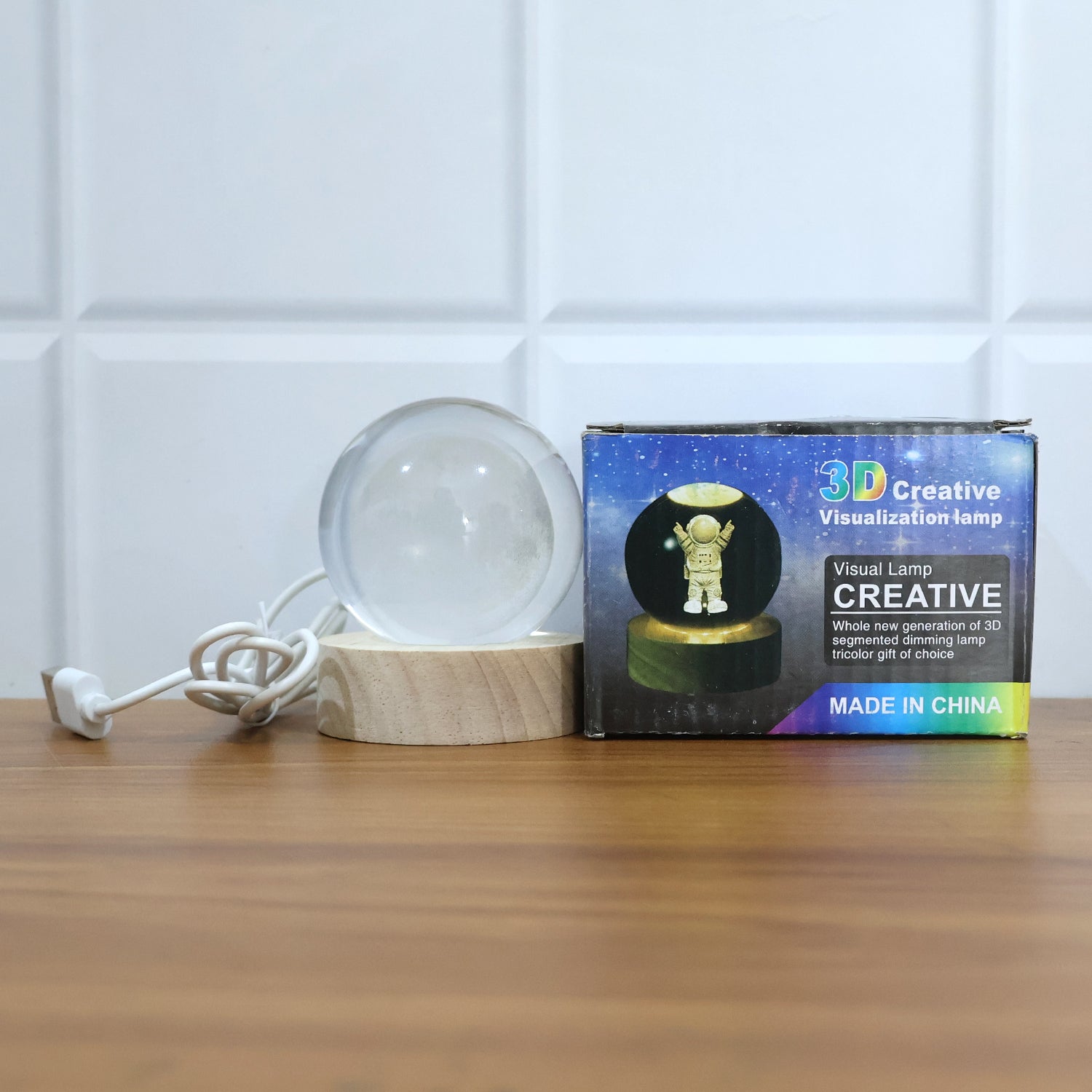3D Crystal Ball Lamp night light creating relaxing ambiance
