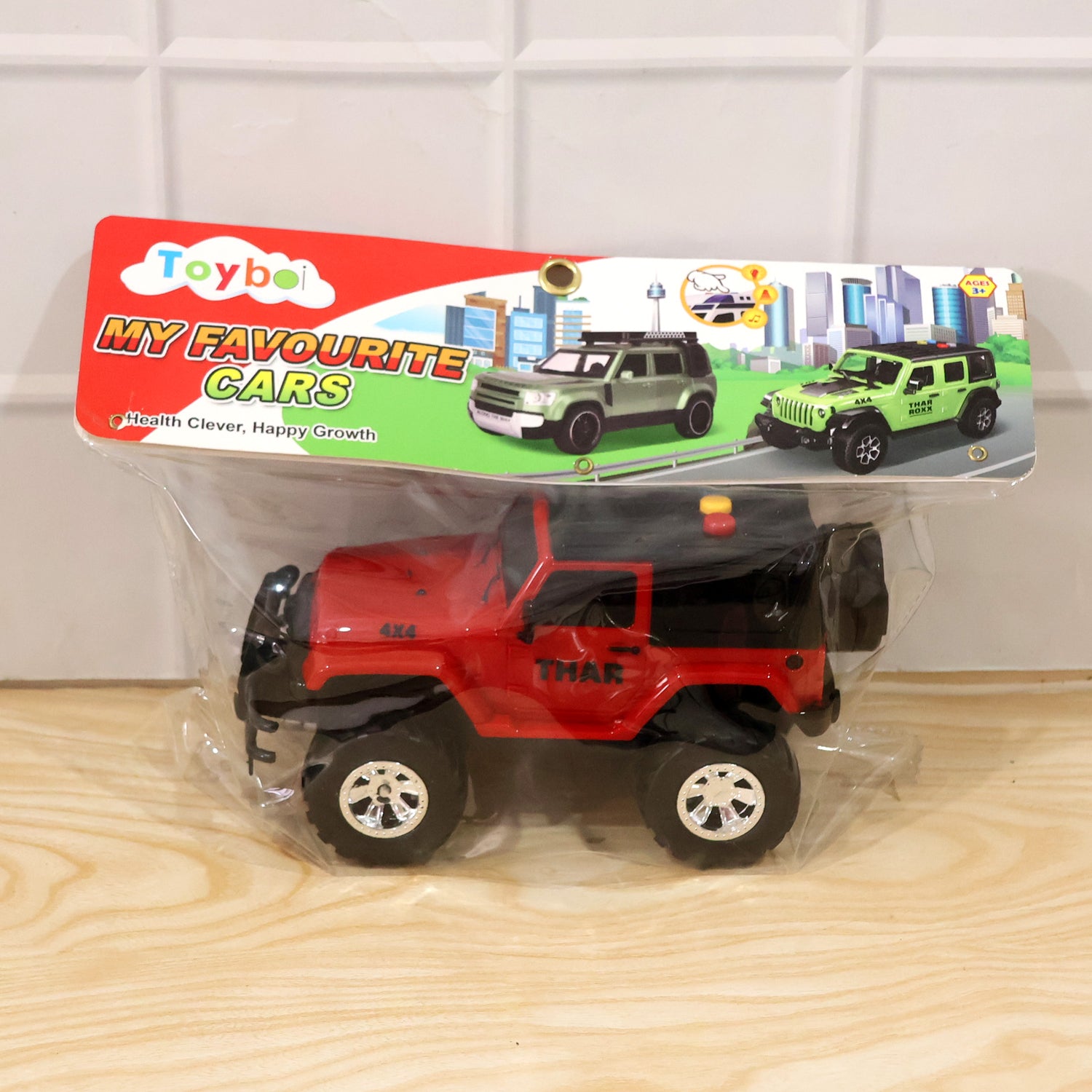 Kids Dinosaur Hunter Off-Road Friction Powered Toy Jeep Car (1 Pc)