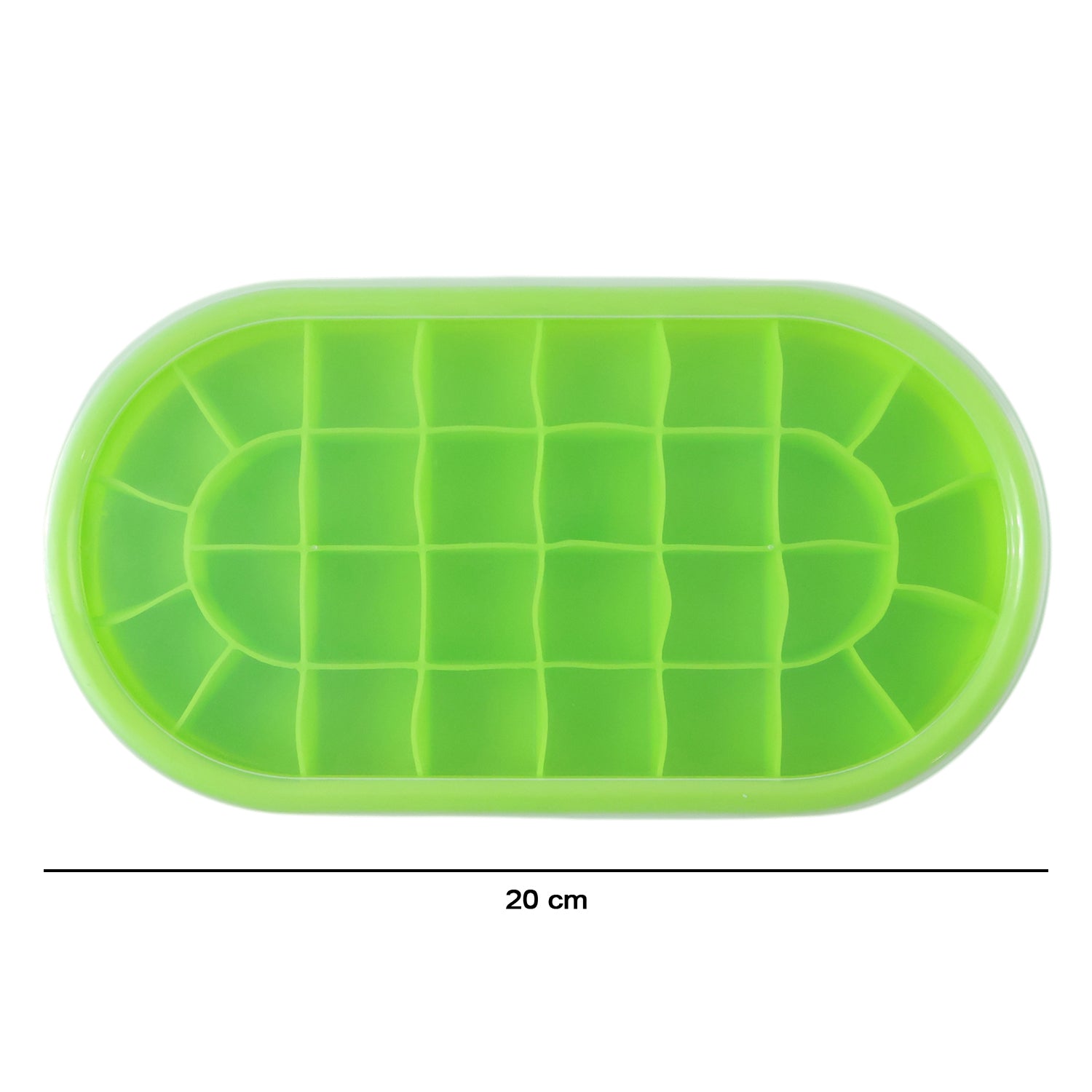 Green oval ice cube silicone tray