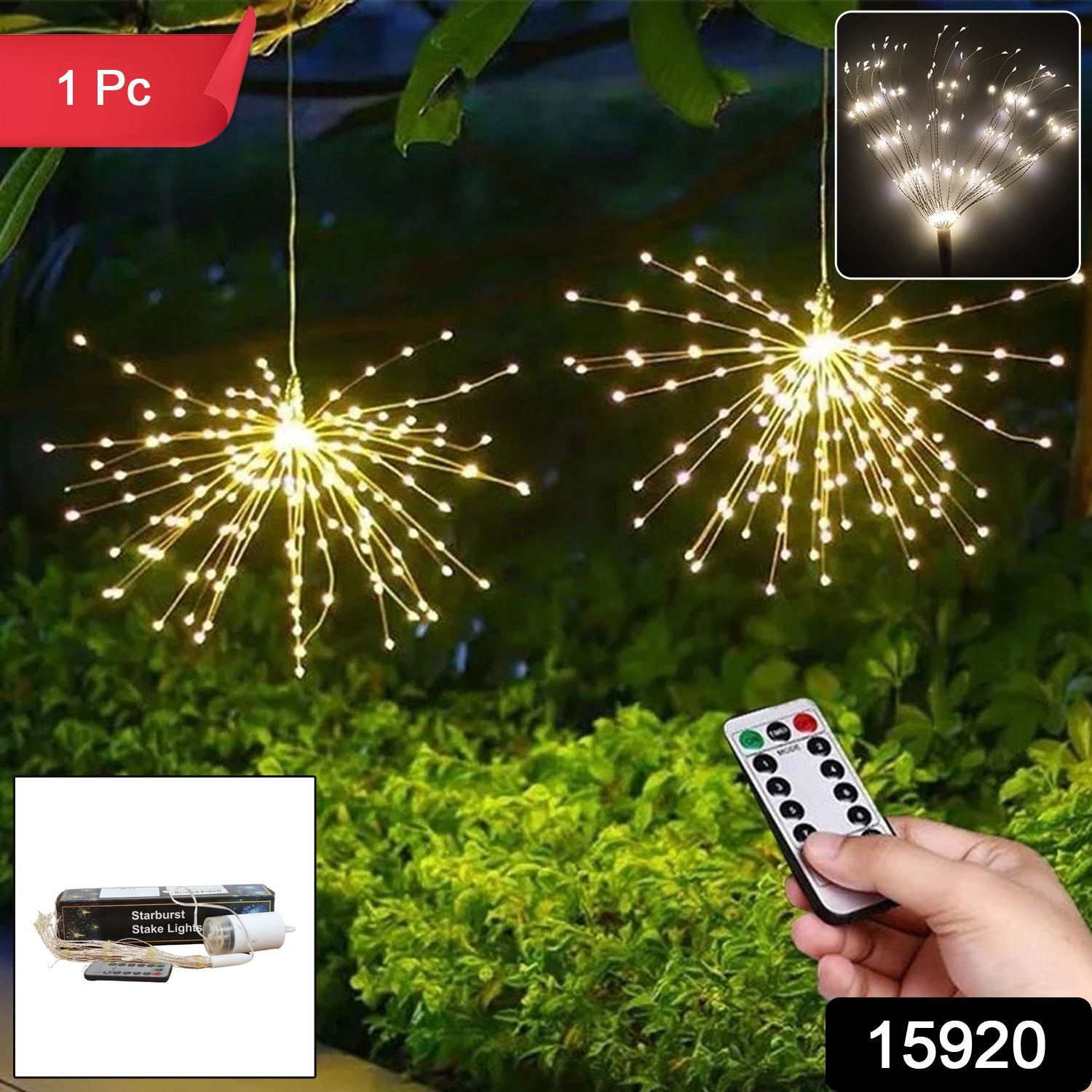 Remote Controlled Starburst Firework LED Hanging Decorative Light (1 Pc)