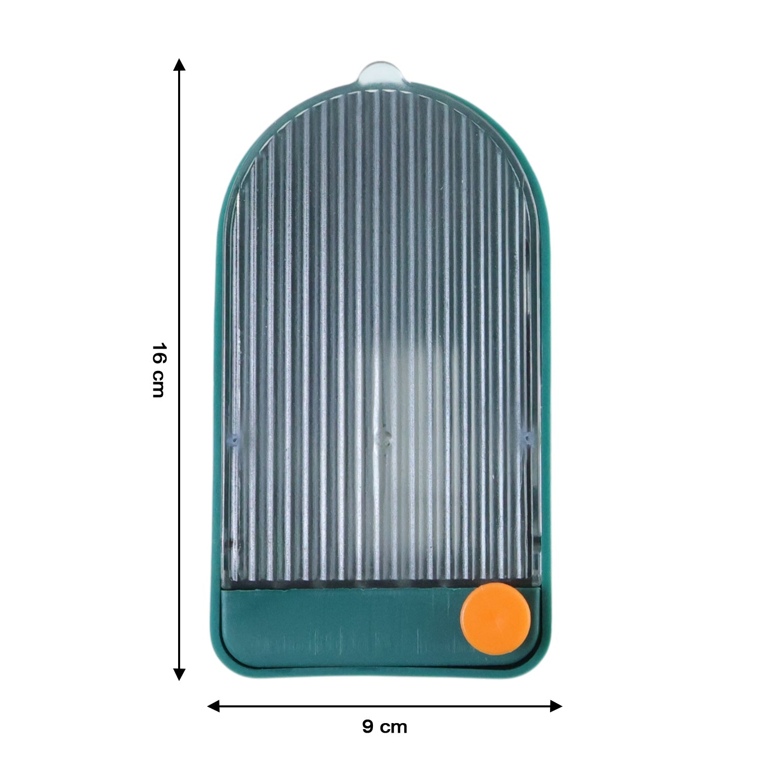 Wall mounted soap holder with visible drain tray