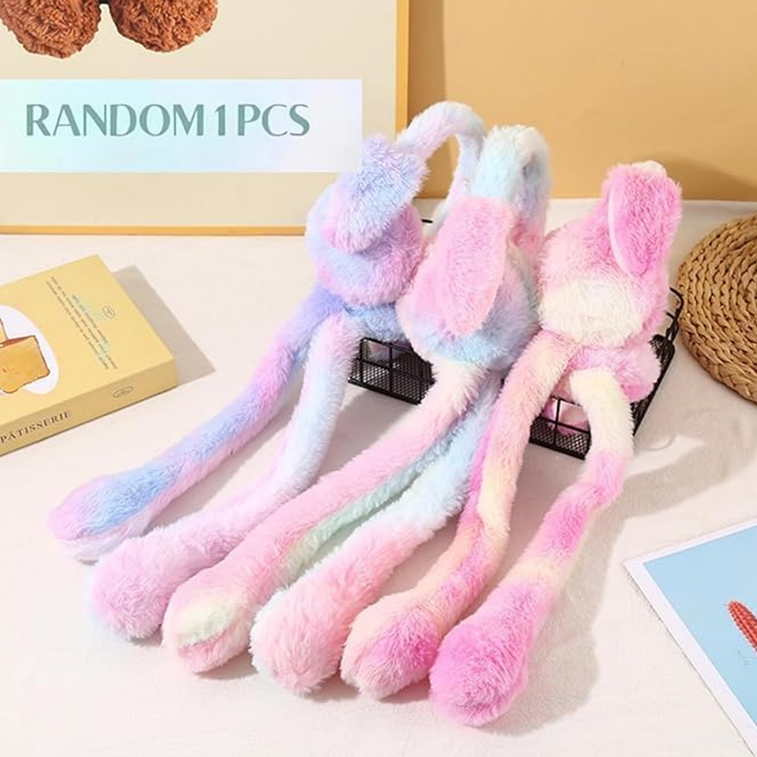 Unlabeled close-up of soft winter earmuffs for kids