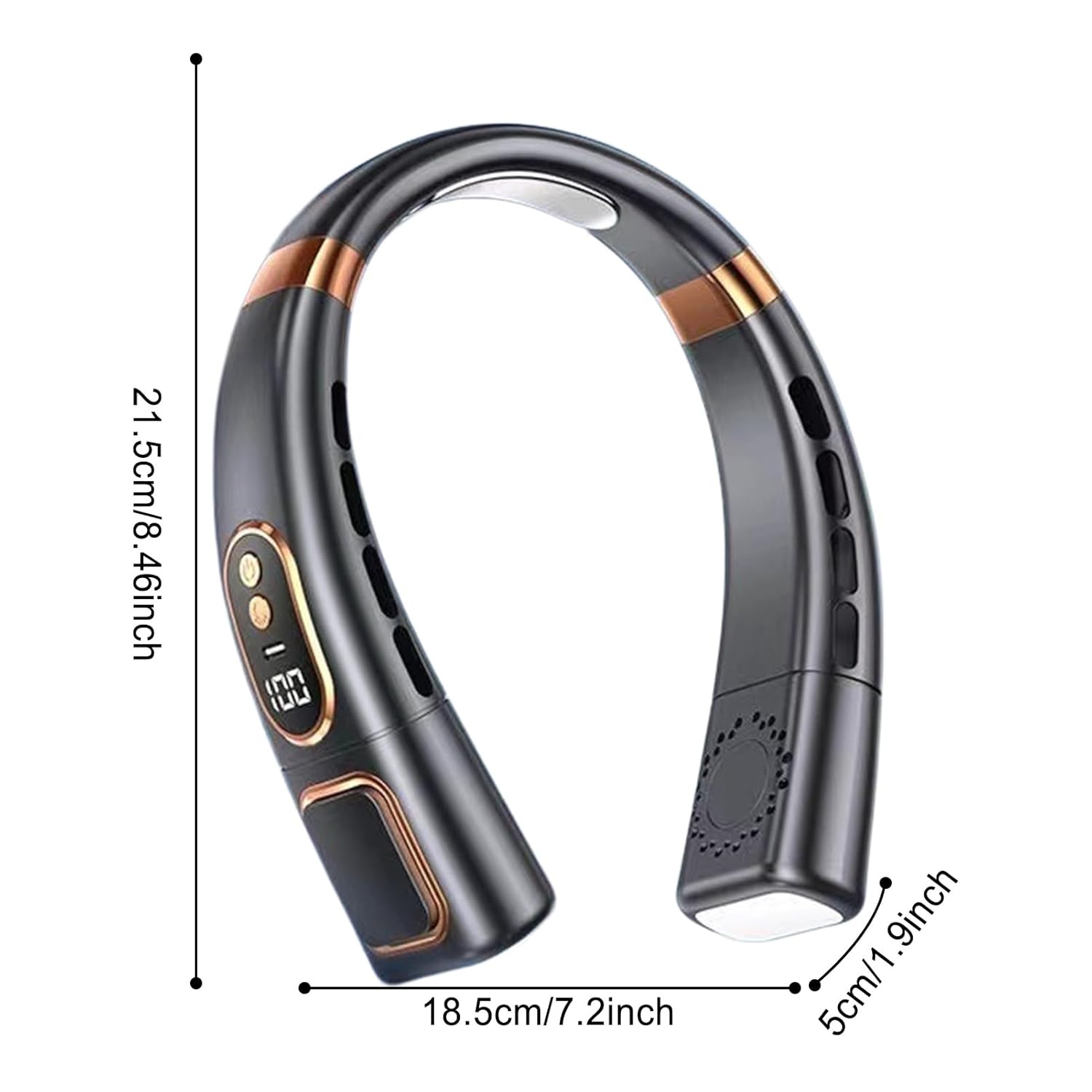 Premium USB Rechargeable Fashion Neck Fan with Digital Display (1 Pc)