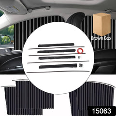 Curtain for Car Window | Heat & Sunshade Protection (4 Pcs With Curtain Hook & Adhesive Tap Set)