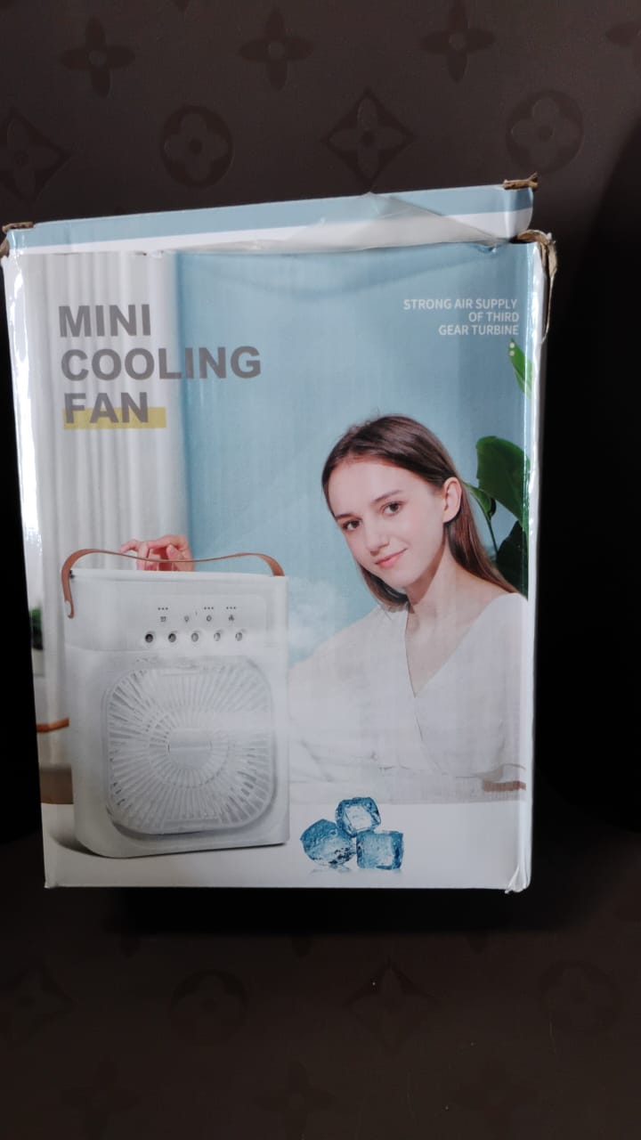 DeoDap Portable Air Cooler Fan with 7-Color Light â€“ Personal AC Fan - in-use lifestyle shot