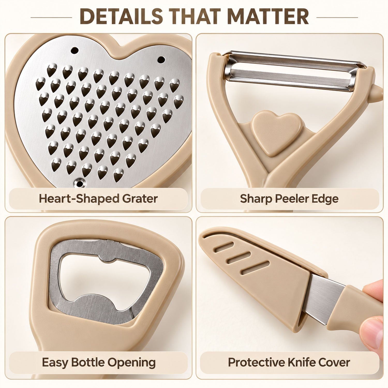 Heart Grater and Peeler Set