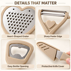 Heart Grater and Peeler Set