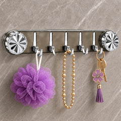 Multipurpose wall storage rack folding hooks suction