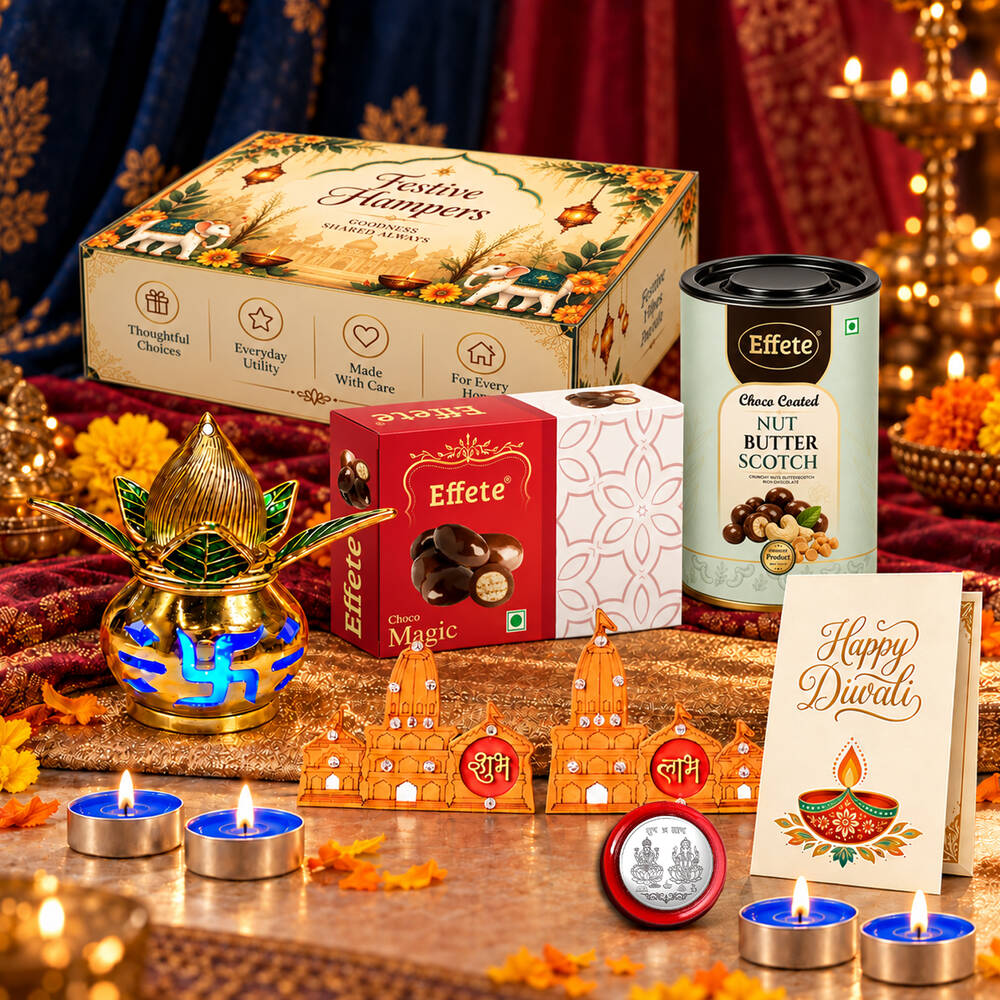 Blue Tealight Shubh Labh Combo