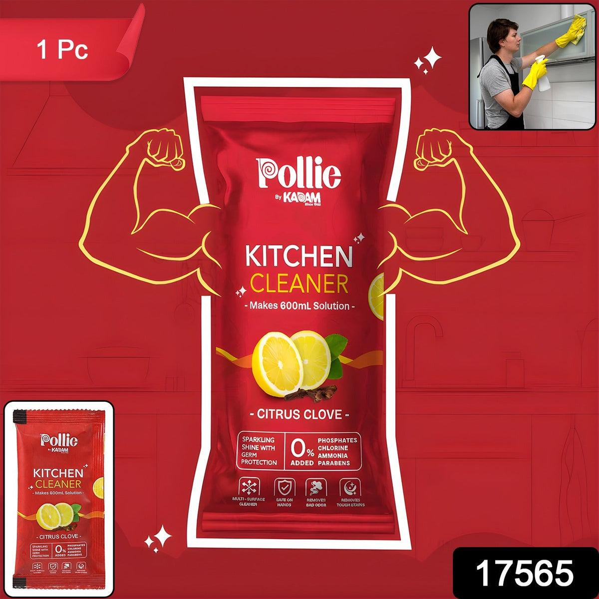 Pollic Kadam Kitchen Surface Cleaner Sachet pouch