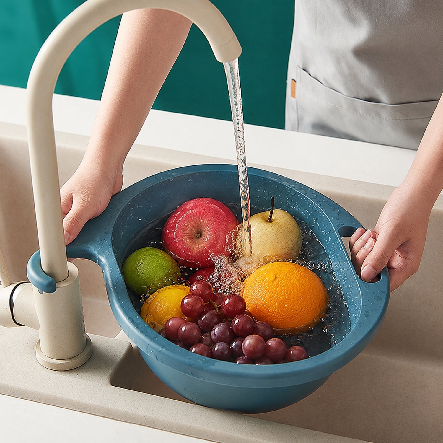 Multi-functional kitchen sink drain basket strainer