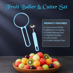 Melon baller and fruit cutter packaging