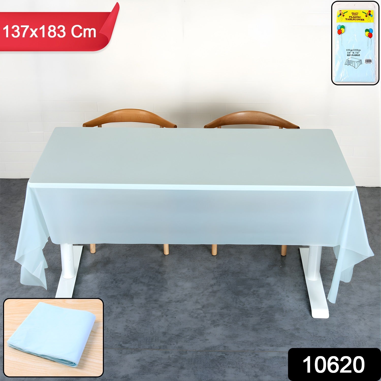 Waterproof Disposable Plastic Table Cover 137 × 183 cm