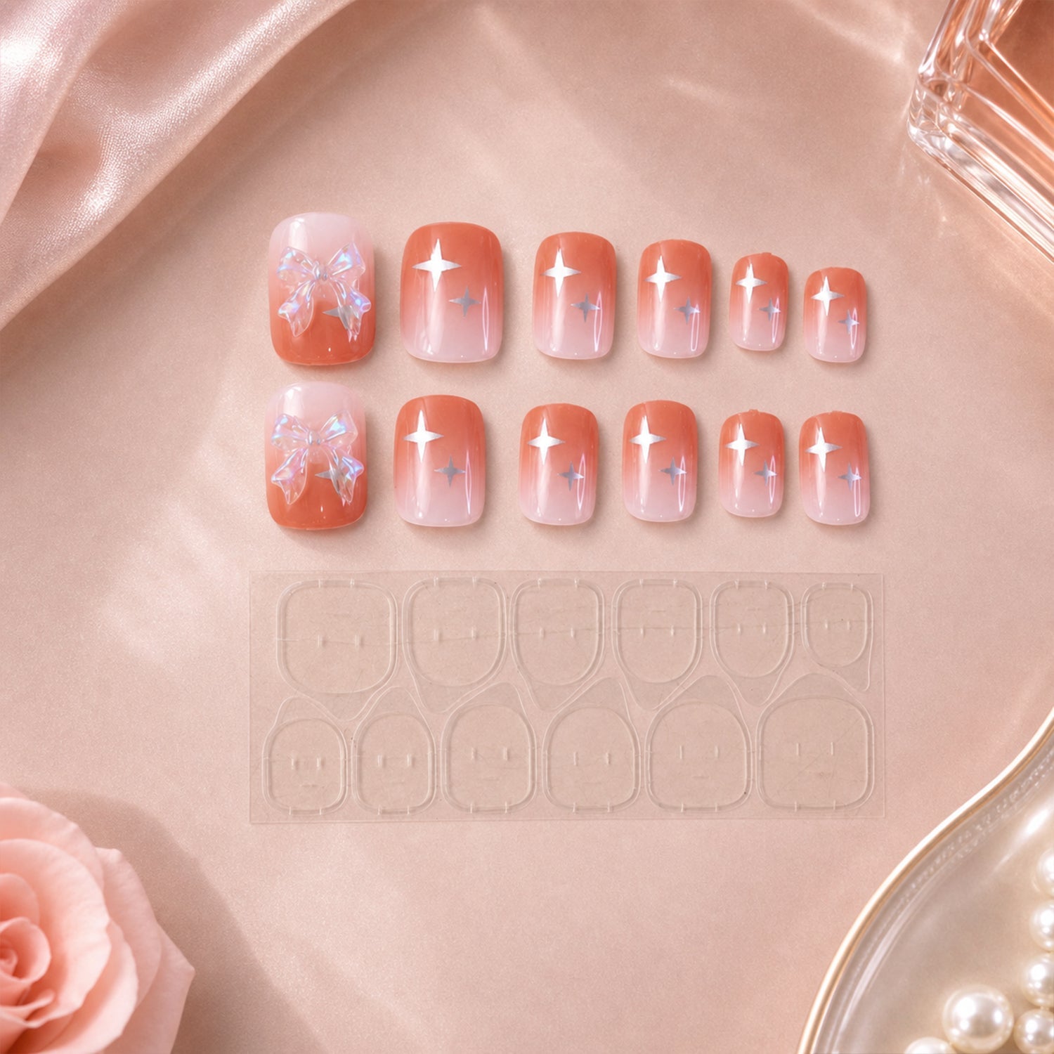Artificial False Nail Set with Mix Design fake nails - (1 Set)