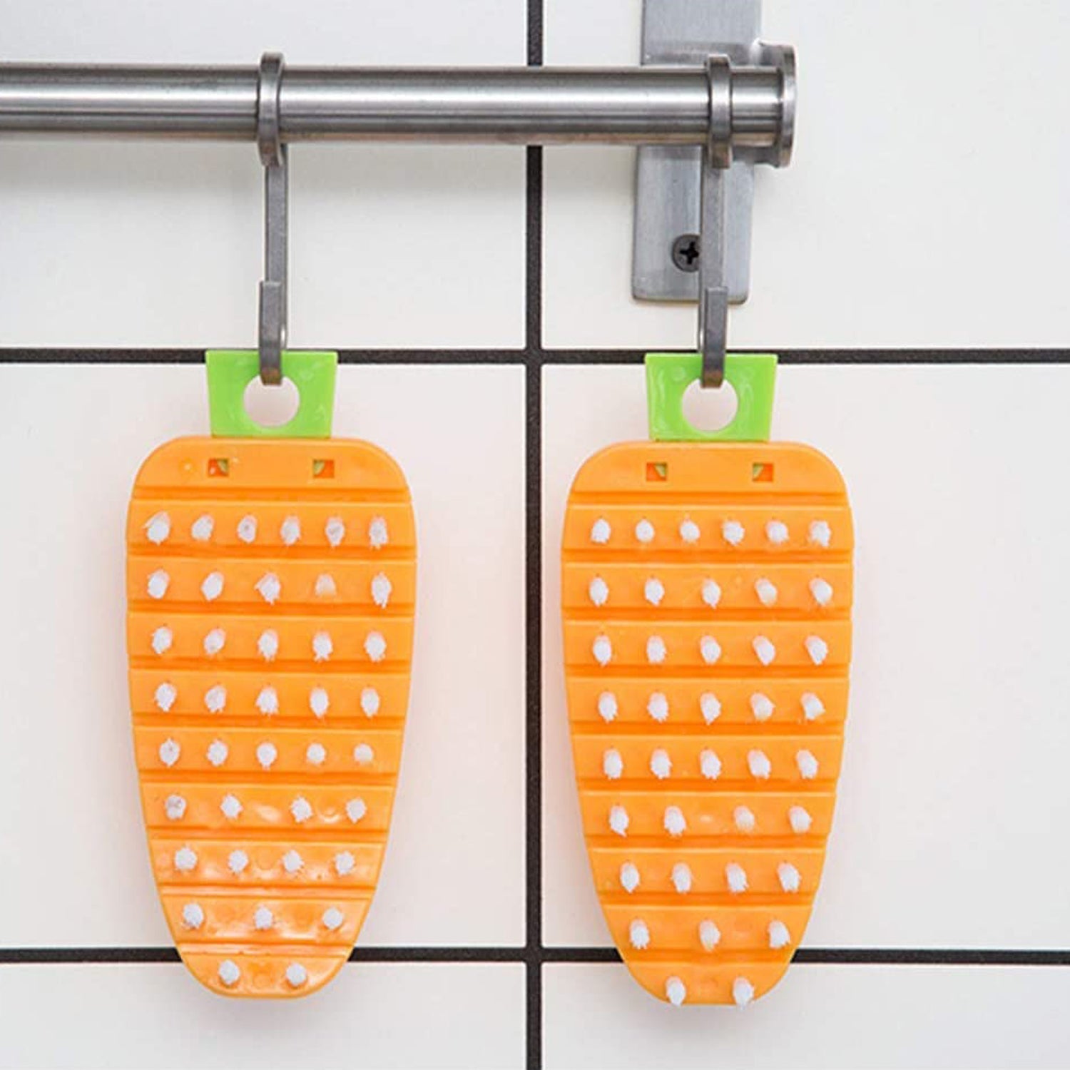 2950 Vegetable Scrubbing Brush, Vegetable Scrubber Nonâ€‘Toxic Fruit Brush Carrot Shape Vegetable Brush for Potato for Vegetable DeoDap