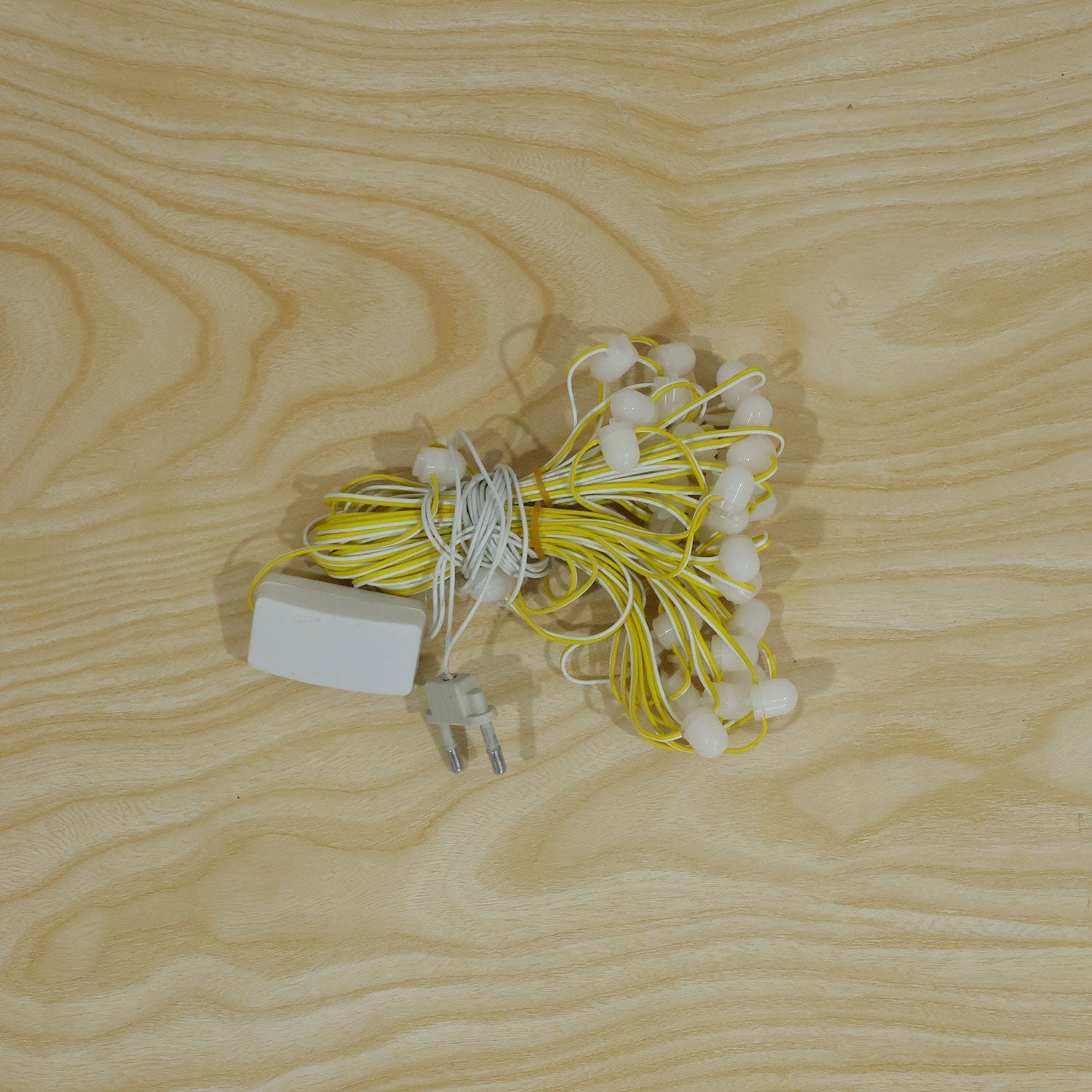 Warm white bulb string lights used for home decor