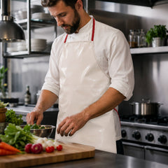 Premium waterproof kitchen apron, white