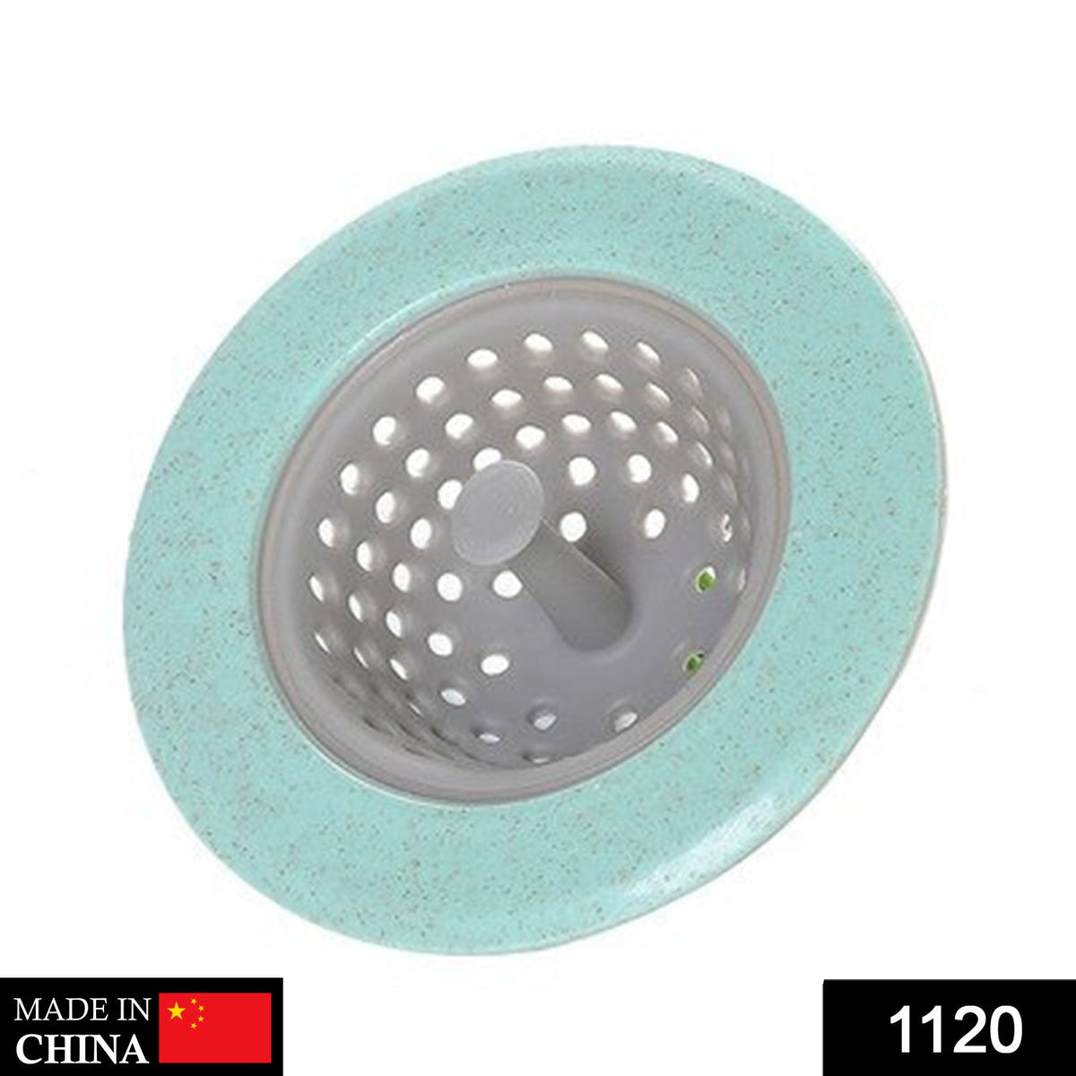 Close-up of silicone sink strainer with handlebar and fine mesh holes