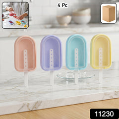 4-piece silicone ice cream popsicle molds in freezer
