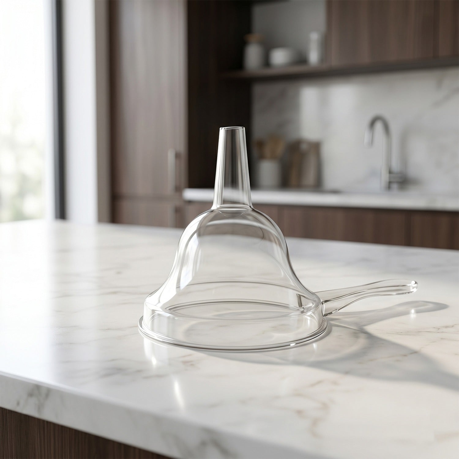 Wide mouth transparent funnel