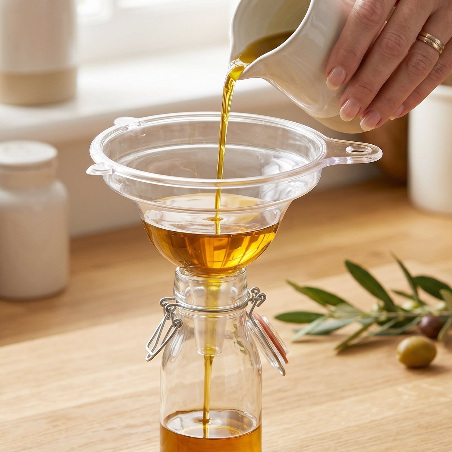 Funnel oil pouring use