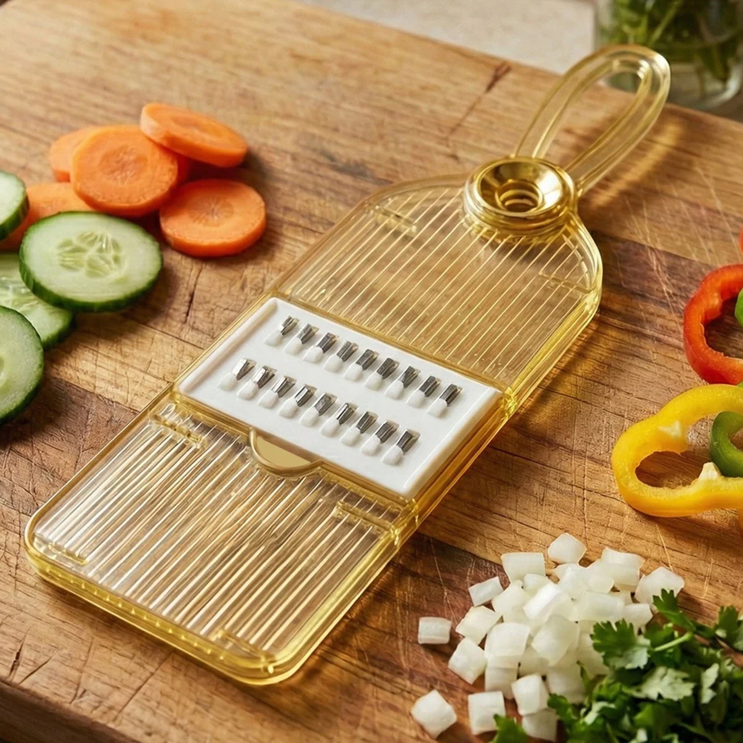 Veggie slicer chopping use