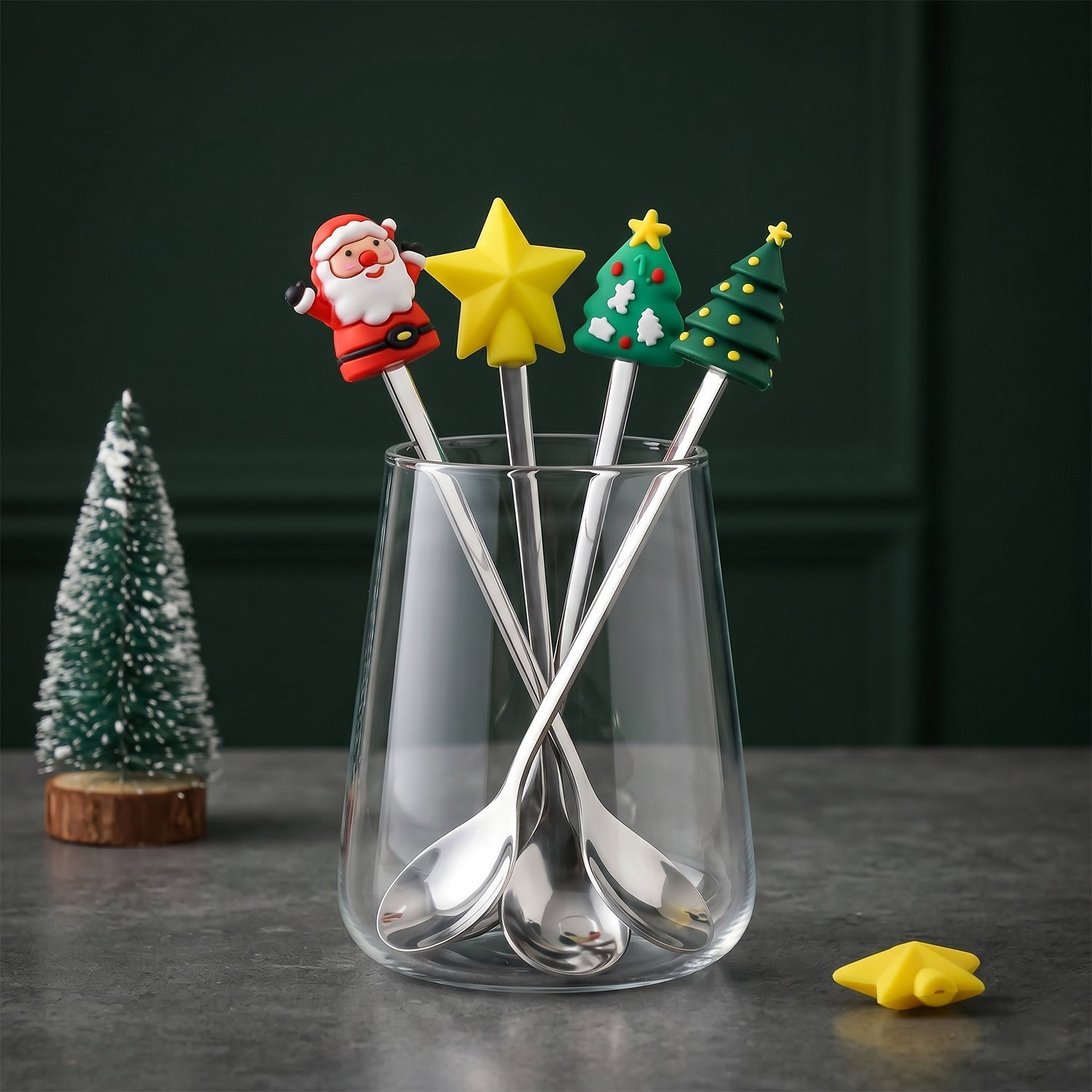 Golden spoon design detail