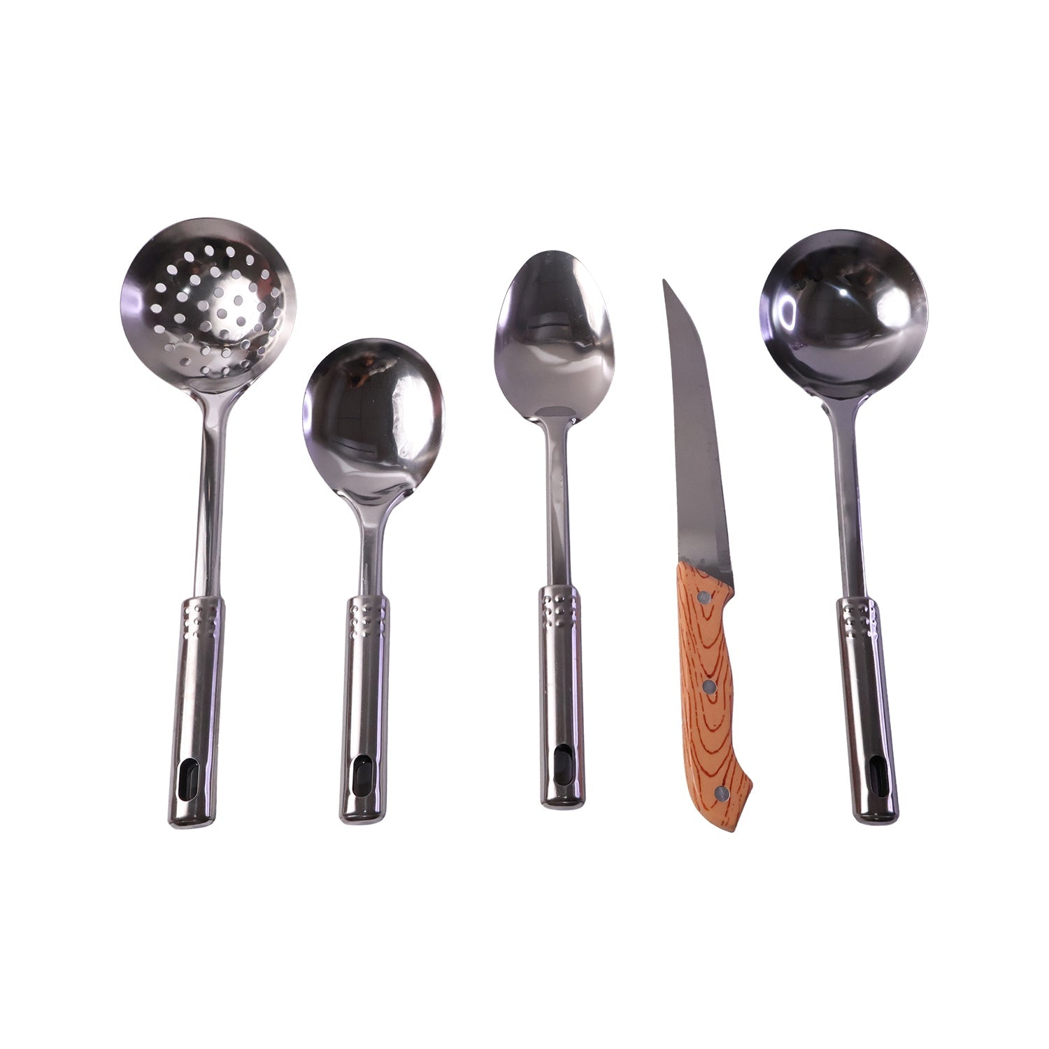 Kitchenware tool set on white background