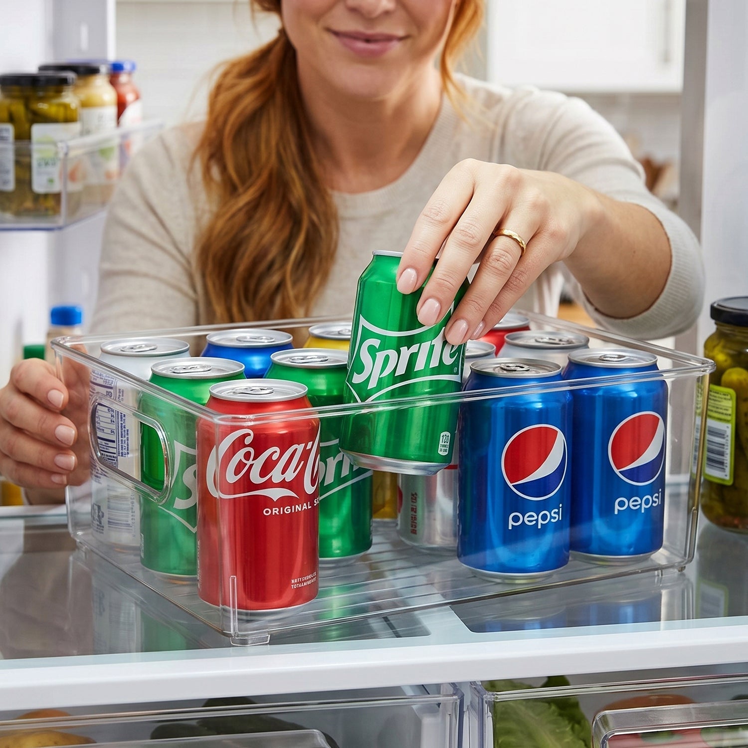 Clear organizer pantry use