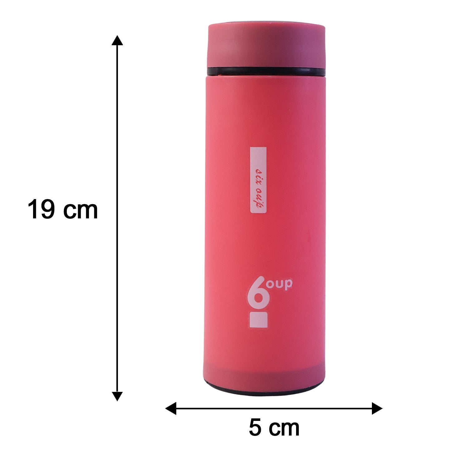 400ml glass water bottle next to a measuring tape