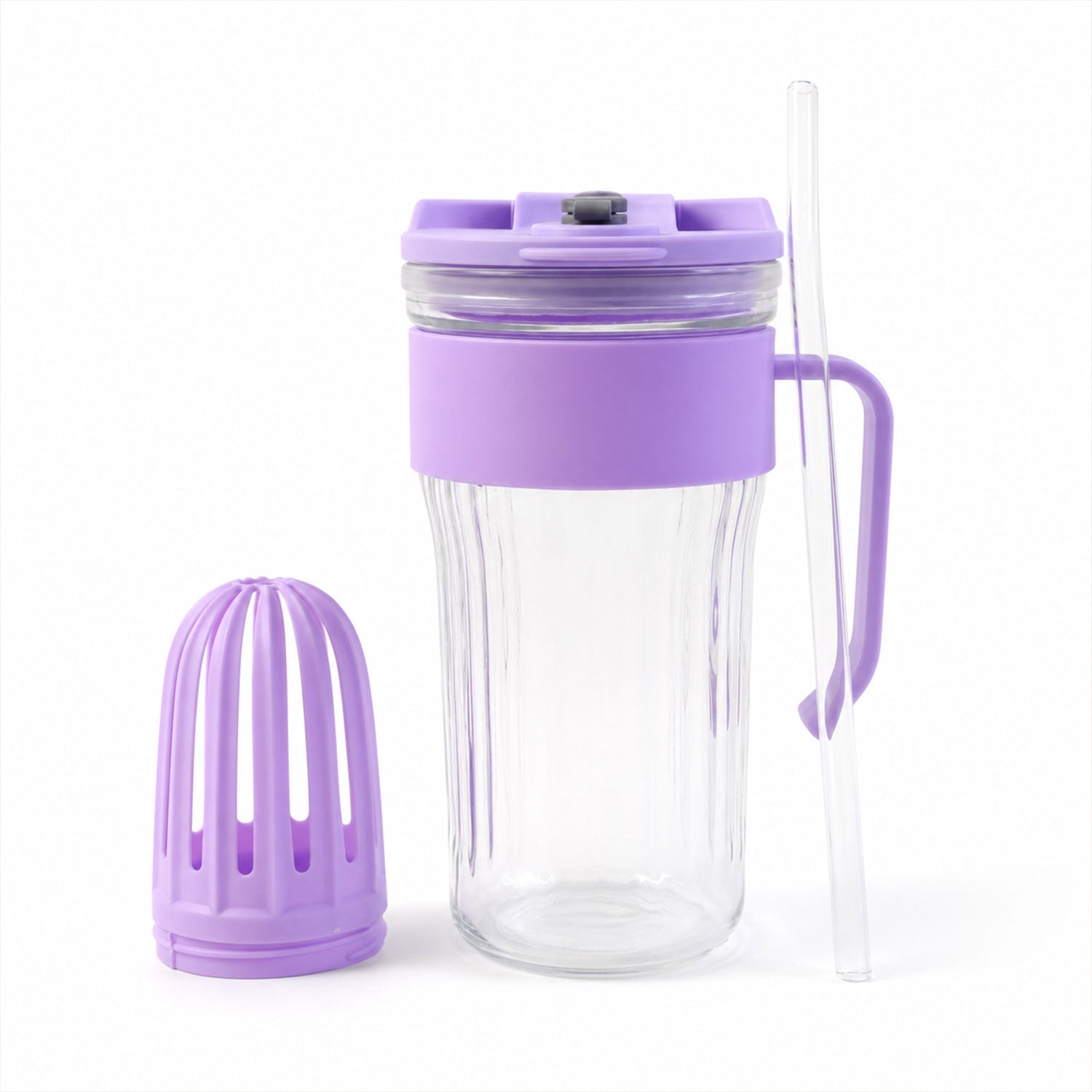 Glass tumbler white bg