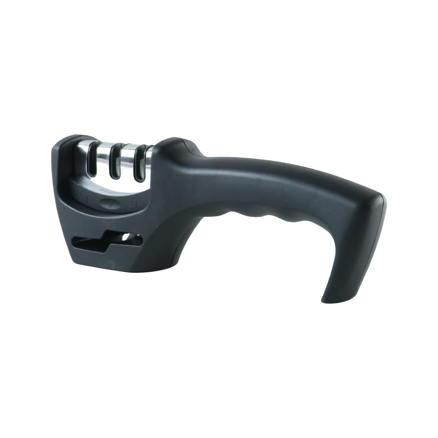 Non slip base holding the sharpener steady