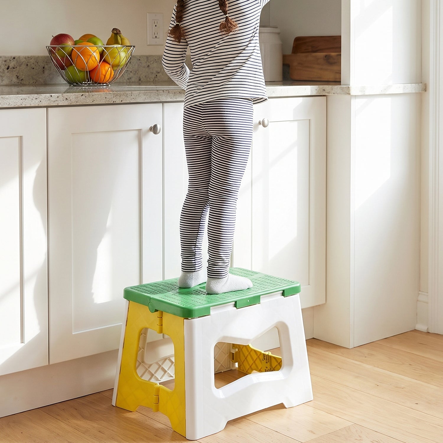 Heavy duty foldable plastic stool in home use
