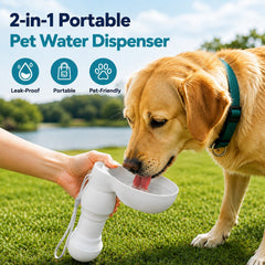Two in one portable pet water dispenser
