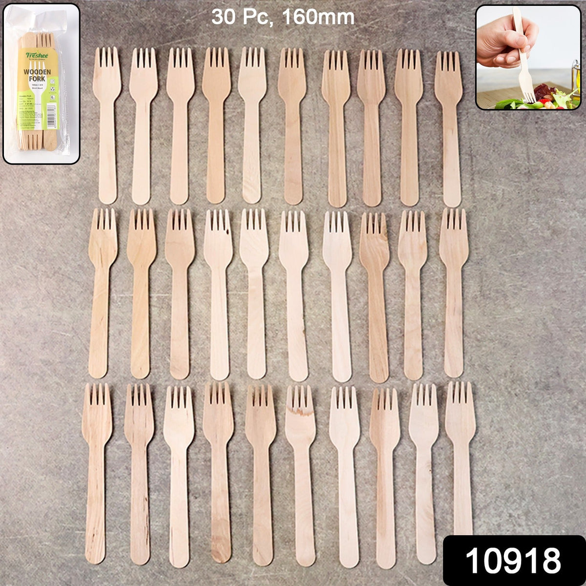 Pile of Freshee 160mm disposable wooden forks