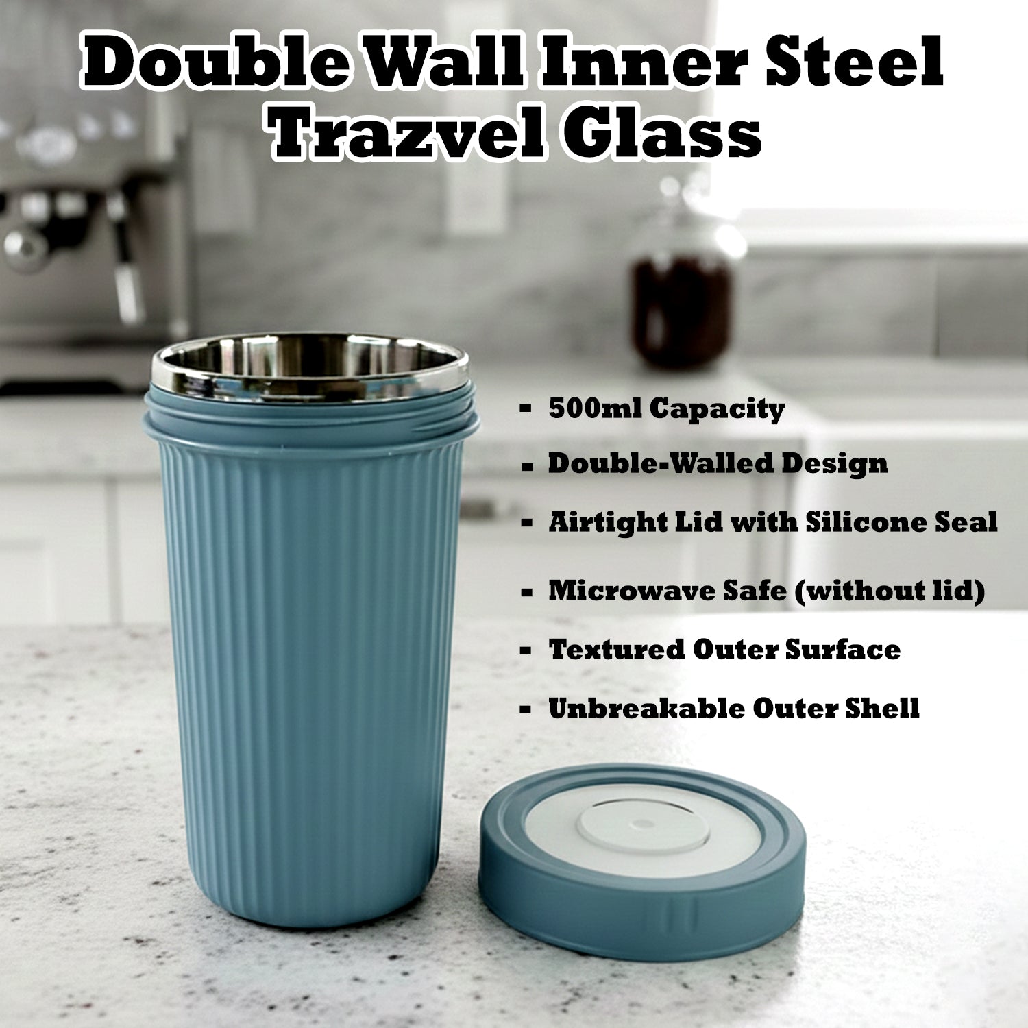 Apex travel glass upright with lid on