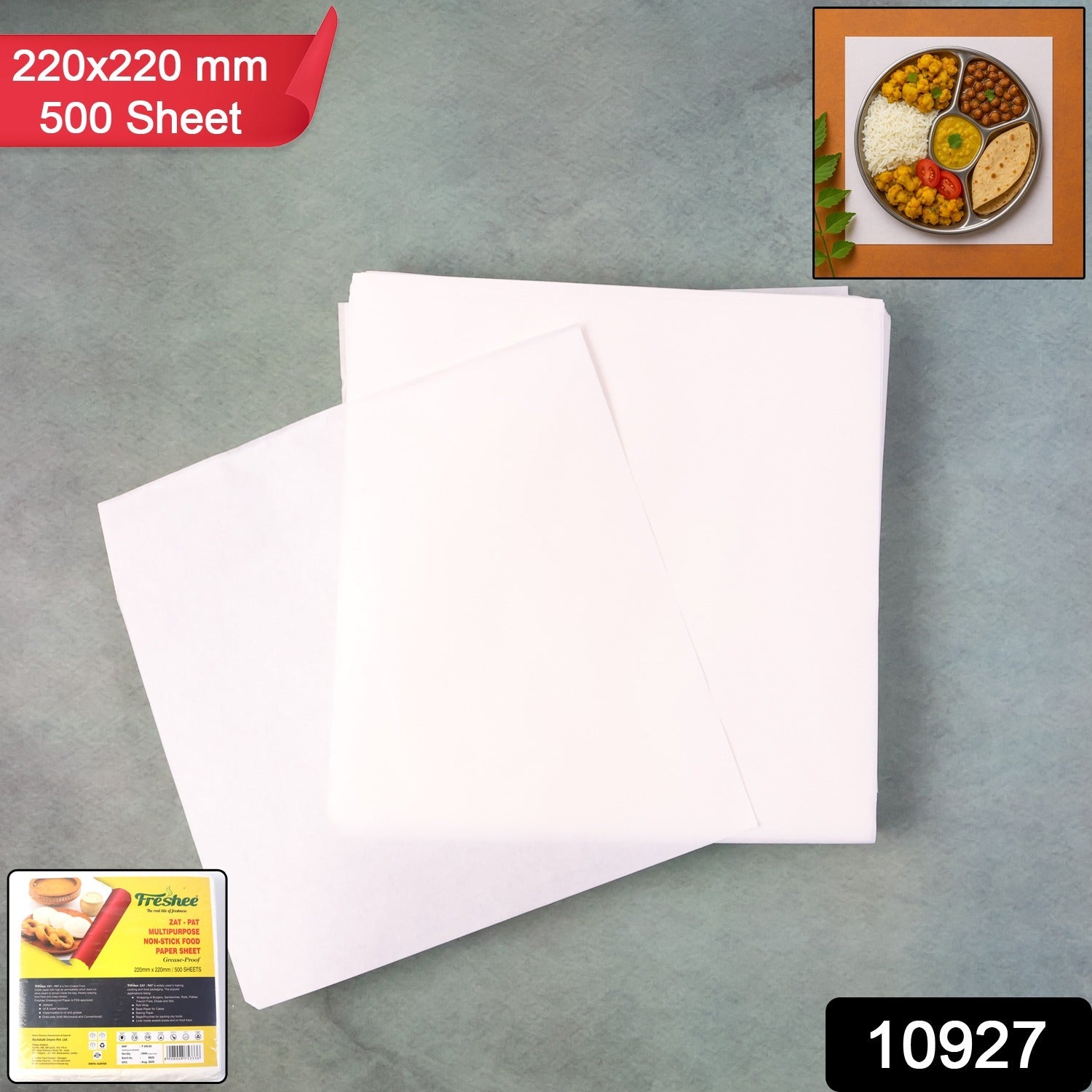 Zat-Pat Multipurpose Non-Stick Food Paper Sheets – 220 × 220 mm, 500 Sheets