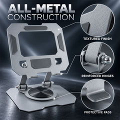 Foldable metal phone and tablet holder - metal construction