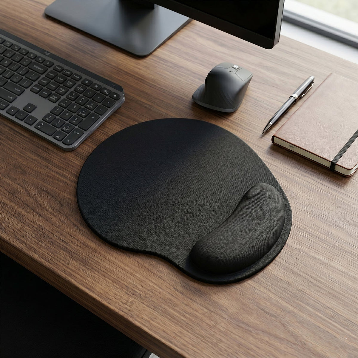 Ergonomic gaming mouse pad with gel wrist rest