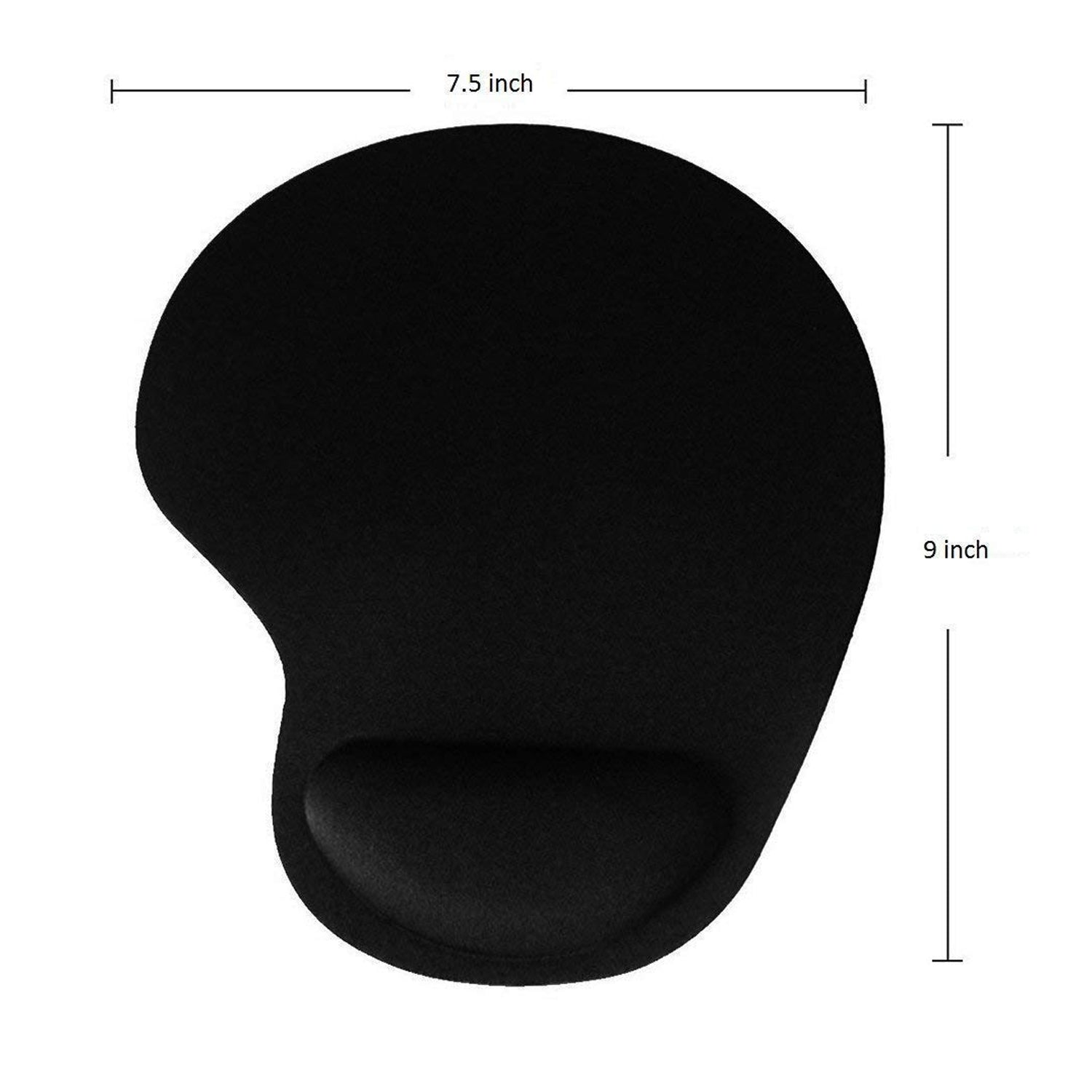 Diagram showing dimensions of the ergonomic mouse pad