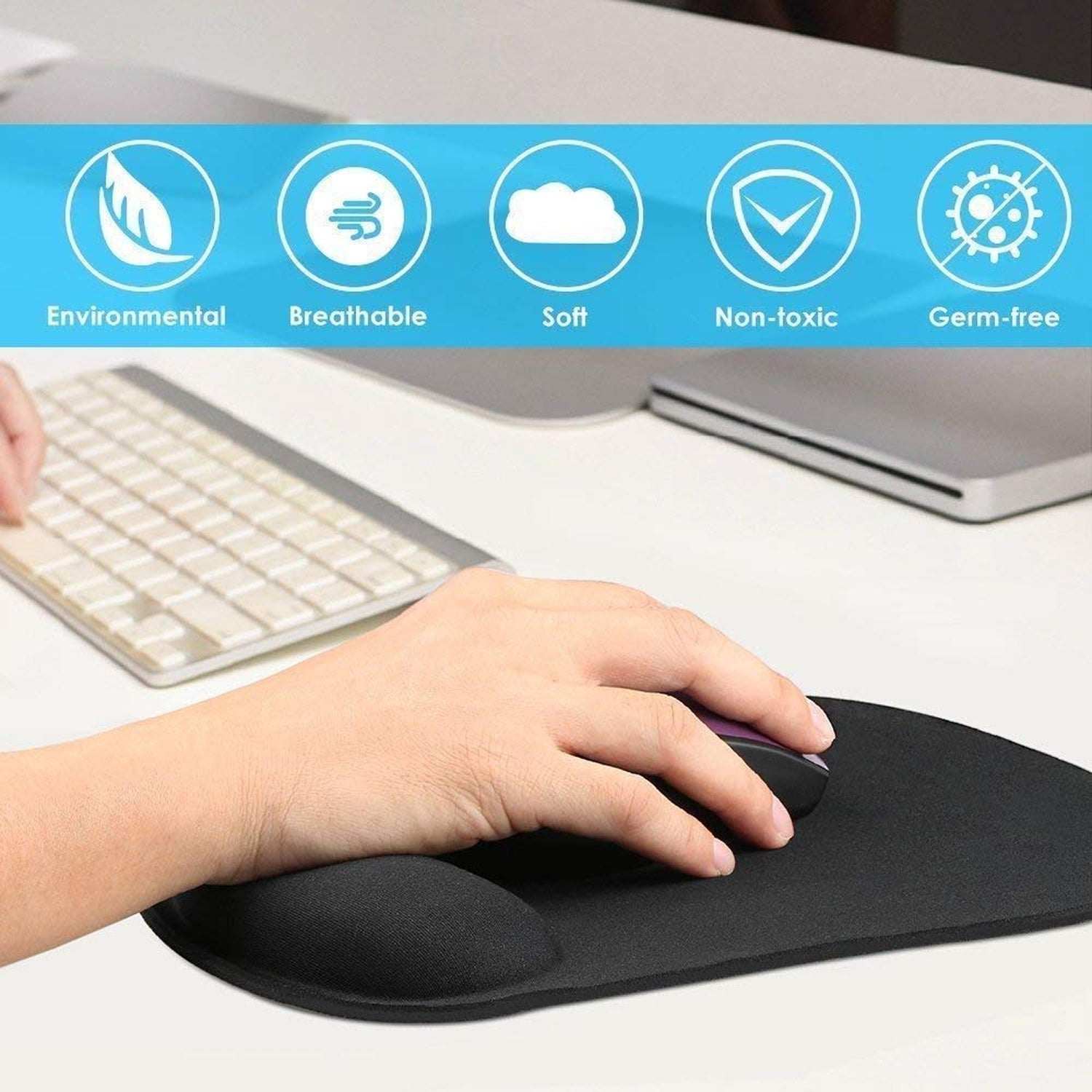 Side view of ergonomic design for wrist support