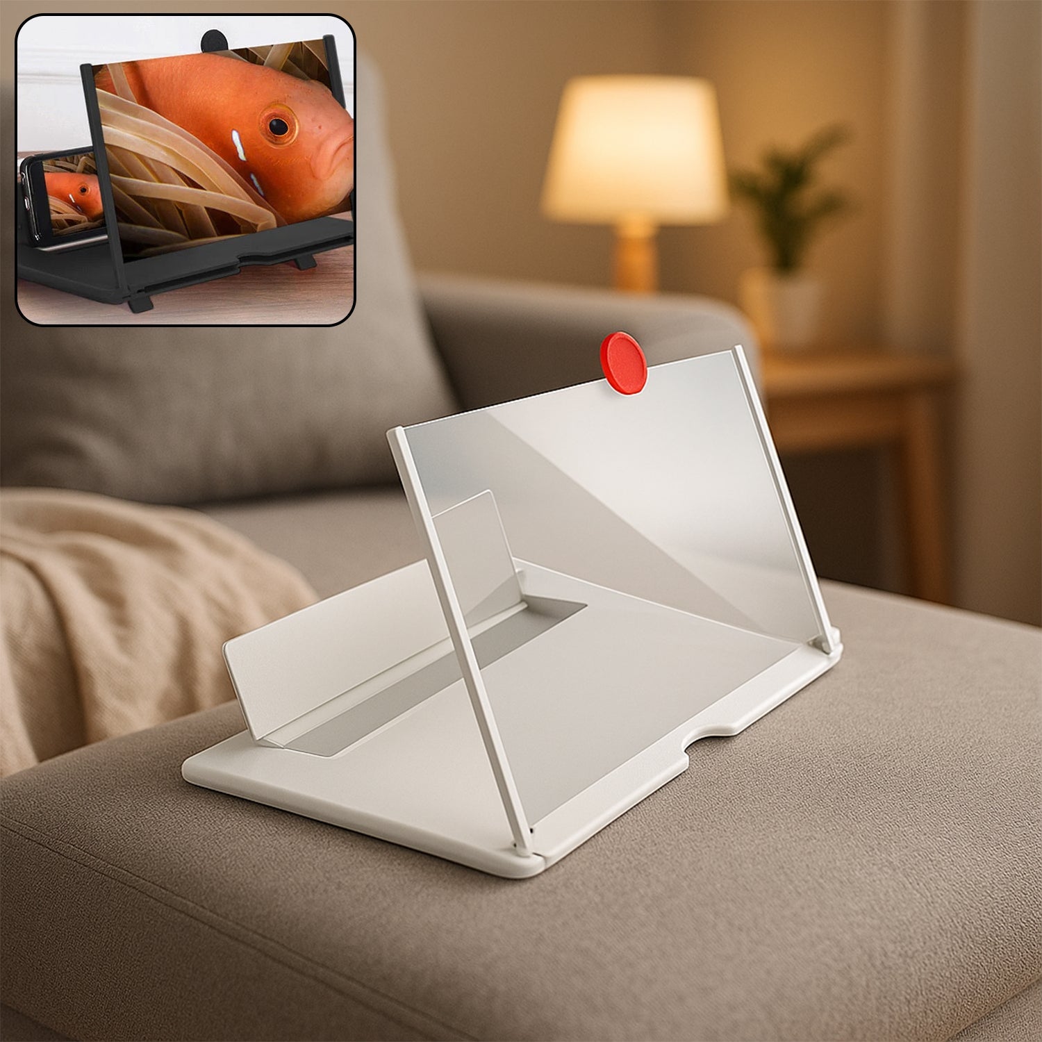 Mobile phone screen magnifier amplifier device