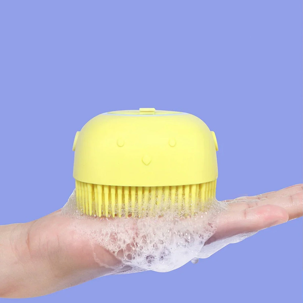 Silicone Massage Bath Body Brush with Shampoo Dispenser, front view
