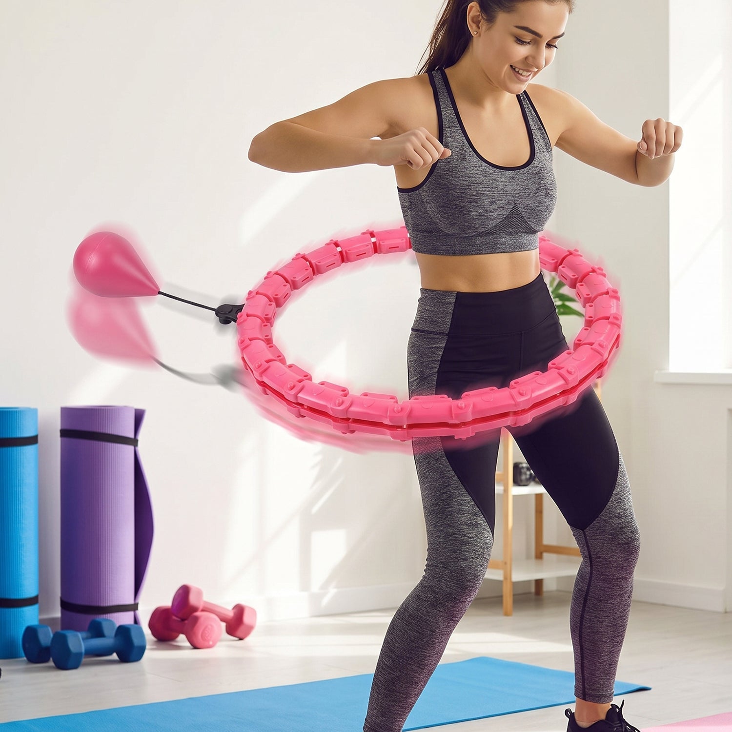 Weighted hula hoop for home fitness workout