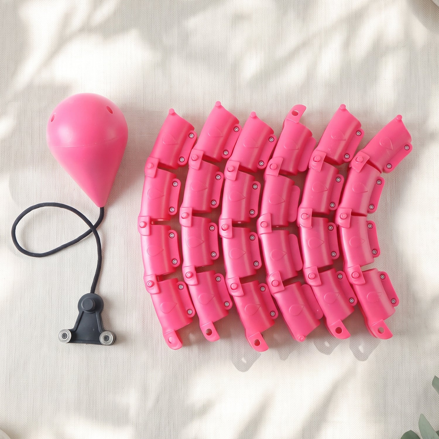 Adjustable hula hoop segments and weighted ball