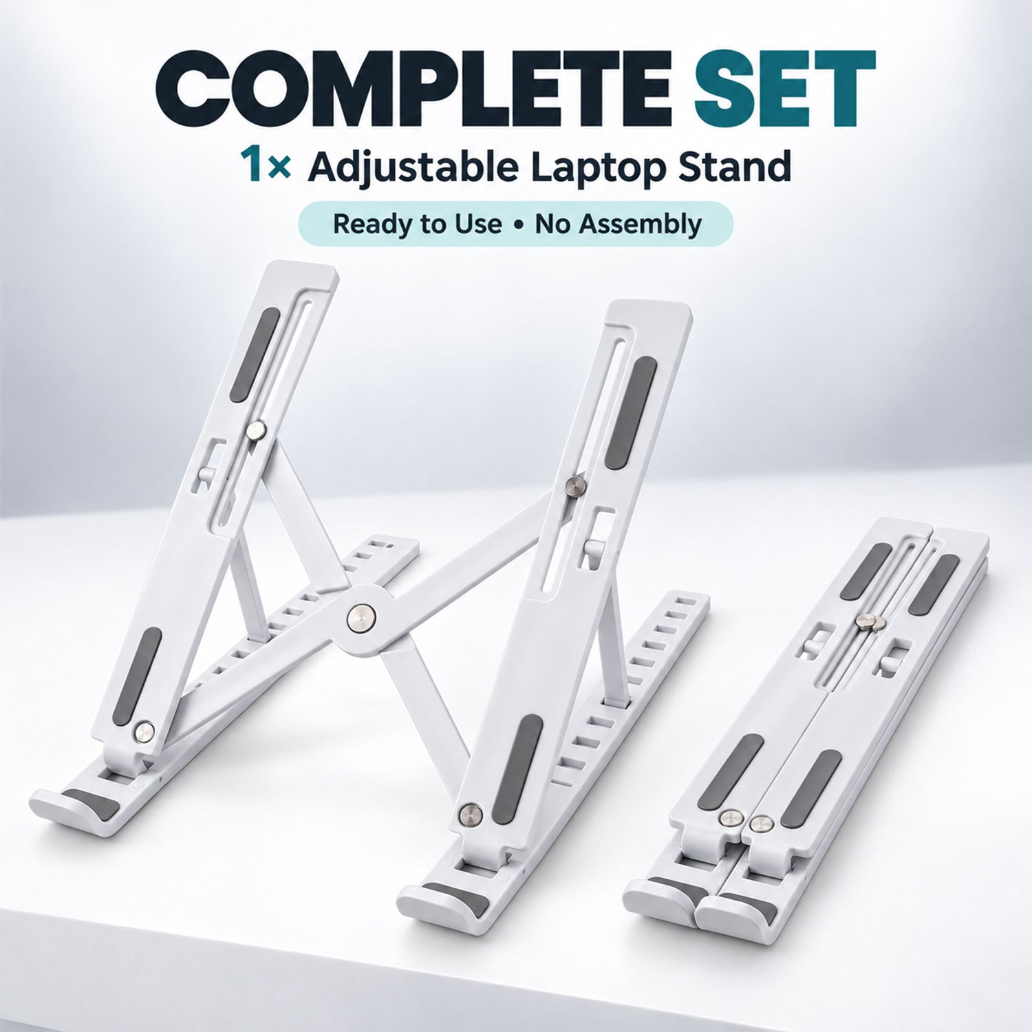 Foldable Laptop Stand for Desk, Adjustable Height Laptop Riser with Bag (1 Pc)