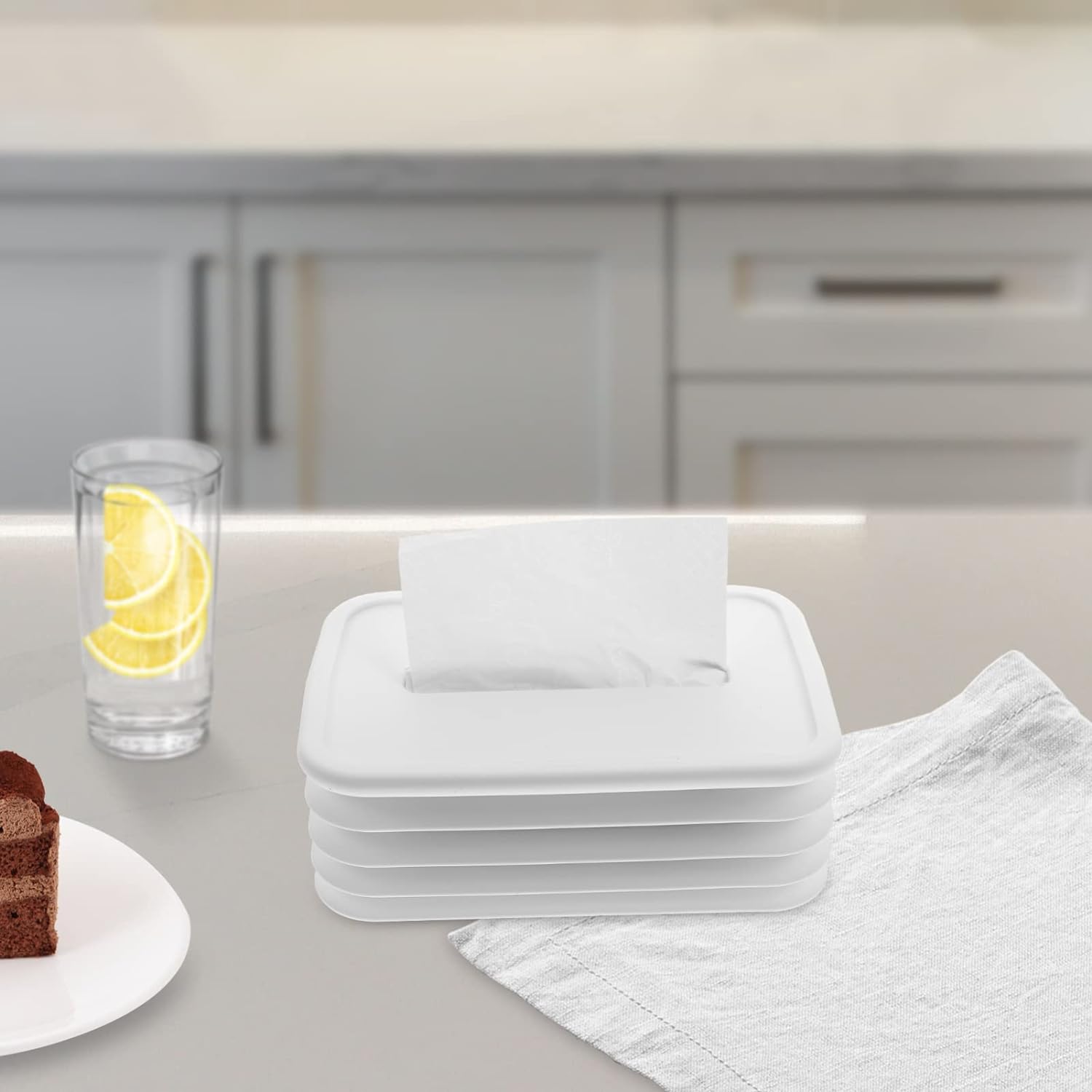 Foldable Silicone Tissue Box Holder for Bathroom & Office