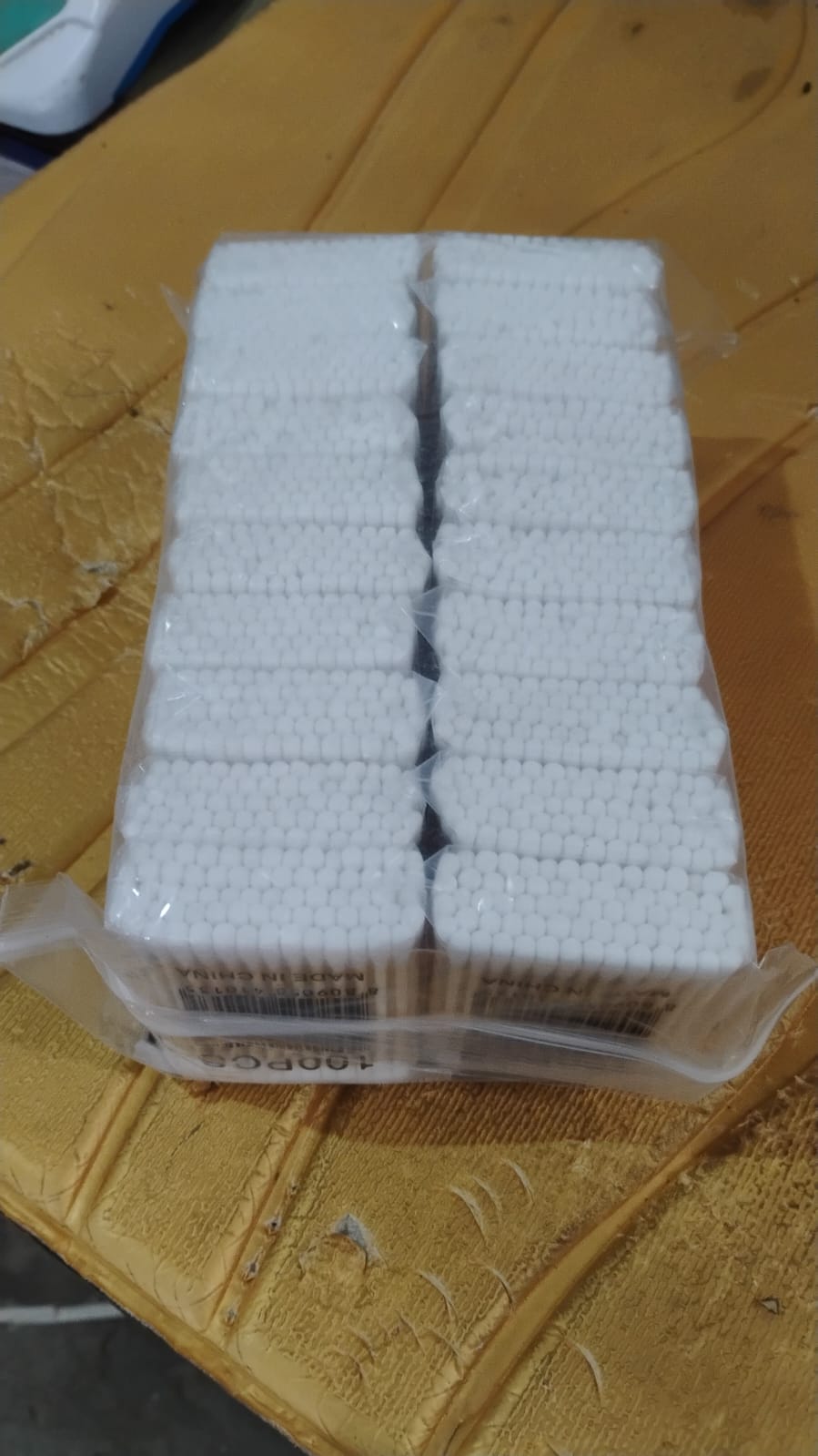 Close-up of bamboo cotton swabs